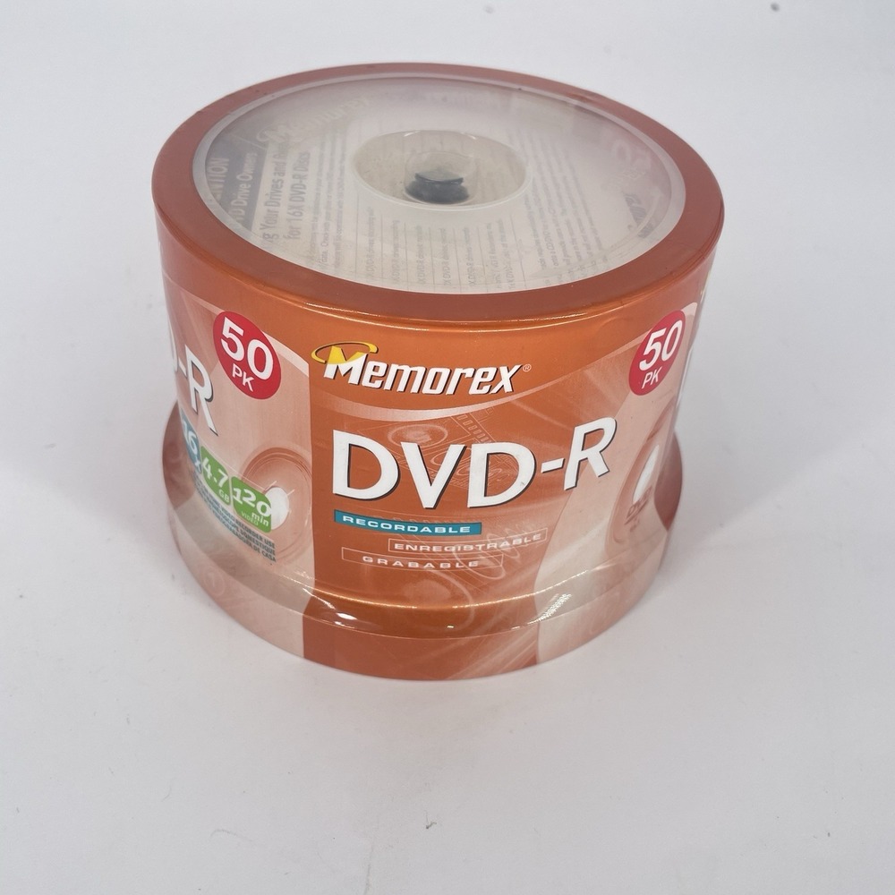 Memorex DVD-R 16X 4.7GB 120min - 50PK - NEW Sealed Spindle‎